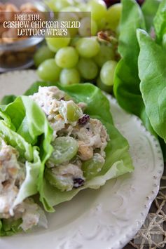 Healthy Cashew Chicken Salad Lettuce Wraps