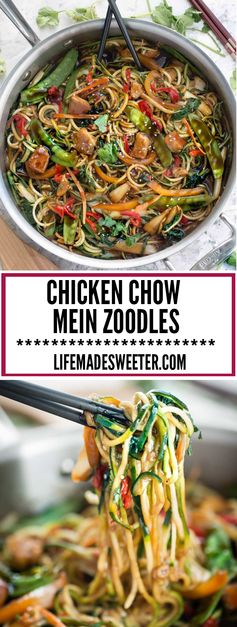 Healthy Chicken Chow Mein Zoodles