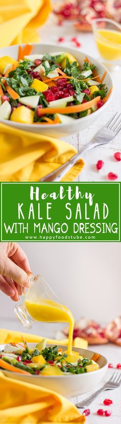 Healthy Kale Salad with Mango Dressing