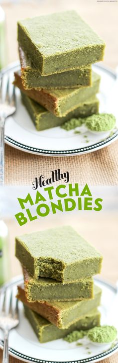 Healthy Matcha Green Tea Blondies