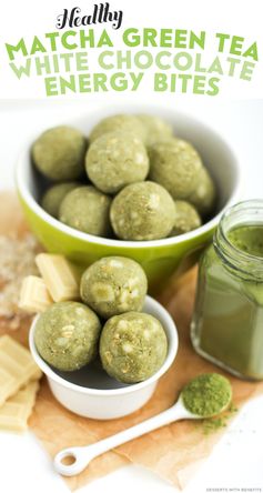 Healthy Matcha Green Tea White Chocolate Energy Bites