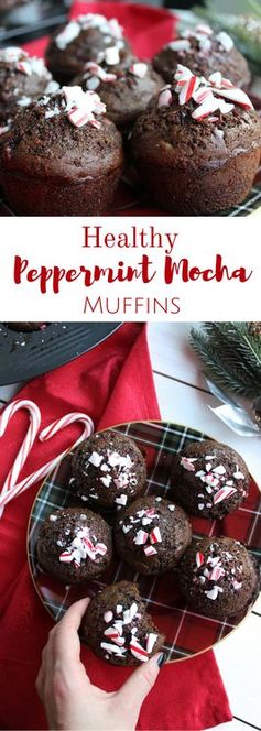 Healthy Peppermint Mocha Muffins