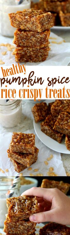 Healthy Pumpkin Spiced Rice Crispy Treats