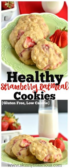 Healthy Strawberry Oatmeal Cookies