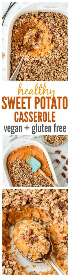 Healthy Sweet Potato Casserole with Crunchy Oat Topping