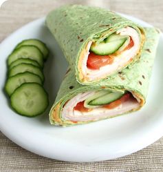 Healthy Turkey Hummus Spinach Wrap