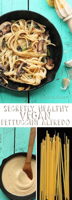 Healthy Vegan Fettuccine Alfredo