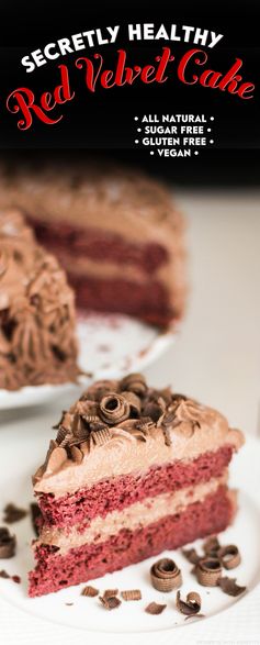 Healthy Vegan Red Velvet Cake with Chocolate Mousse Frosting