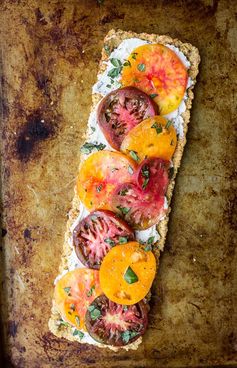 Heirloom Tomato and Ricotta Tart with a Cornmeal Crust (gf