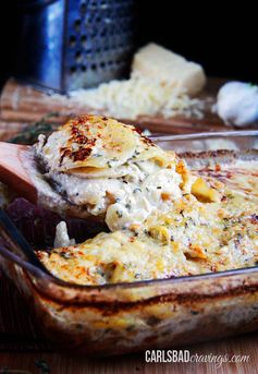 Herbed Gruyere Scalloped Potatoes & Bacon Au Gratin