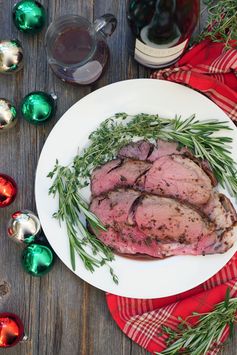 Herbed Ribeye Roast with Red Wine Au Jus