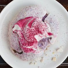 Hibiscus Pavlova with Lemon-Hibiscus Cream