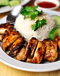 Hoisin Sauce & Five-Spice Grilled Chicken Rice (Inspired by Malaysian Roast Chicken Rice