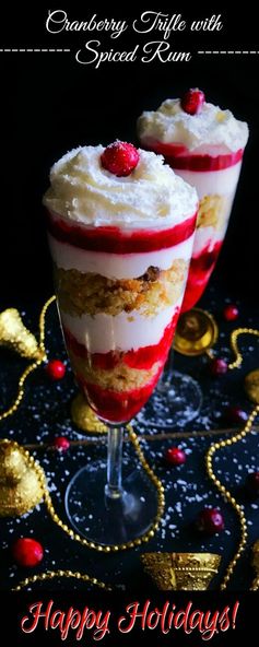 Holiday Cranberry Trifle with Spiced Rum