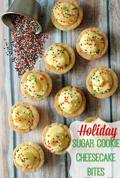 Holiday Sugar Cookie Cheesecake Bites