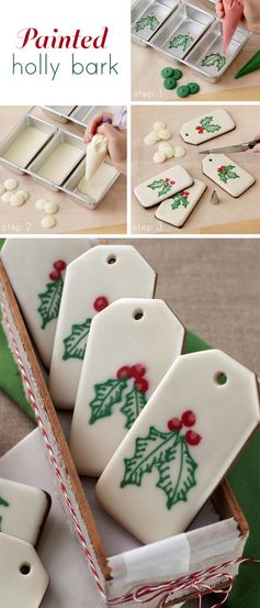 Holly Candy Bark Gift Tags