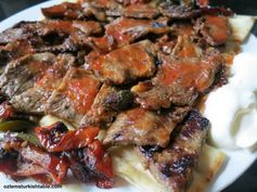 Home Style Iskender Kebap in Tomato Sauce, Pita Bread and Yoghurt