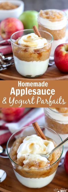 Homemade Applesauce and Yogurt Parfaits