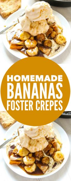 Homemade Bananas Foster Crepes