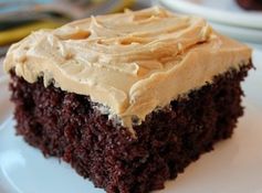 Homemade Chocolate Cake w/ Peanut Butter Frosting