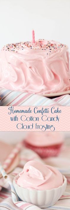 Homemade Confetti Cake with Cotton Candy Cloud Frosting