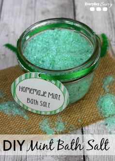 Homemade DIY Mint Bath Salts