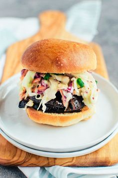 Honey Chipotle Portobello Sliders with Mustard Slaw