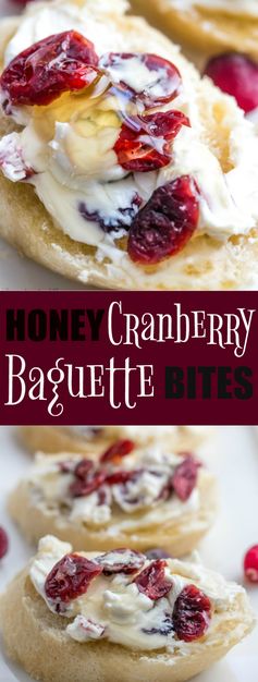 Honey Cranberry Baguette Bites