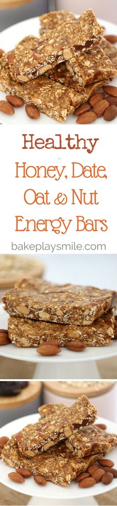 Honey, Date, Oat & Nut Energy Bars - Conventional Method