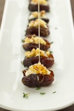 Honey Goat Cheese Dates with Walnuts