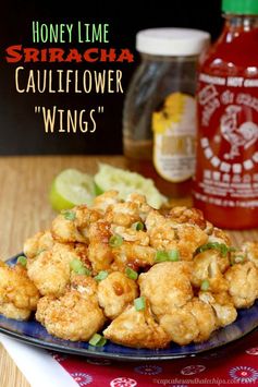 Honey Lime Sriracha Glazed Cauliflower Wings