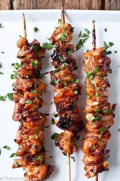 Honey Porter Glazed Chicken Skewers