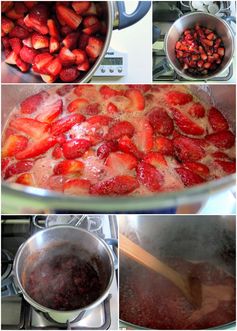 Honey-sweetened Pectin-Free Strawberry Jam - pressure cooker