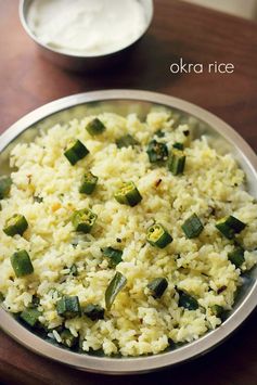 How to make bhindi rice recipe | okra rice