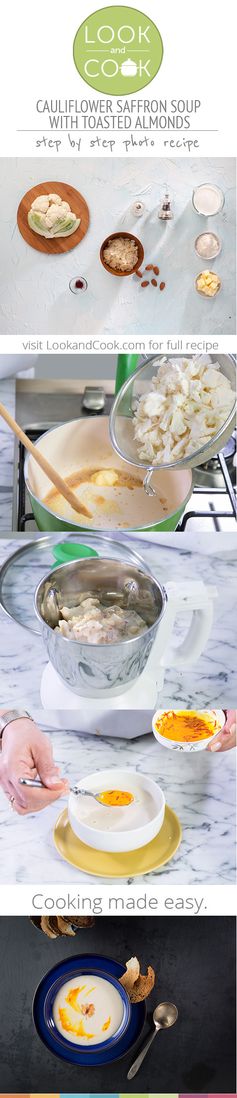 How to make cauliflower soup with saffron and toasted almonds