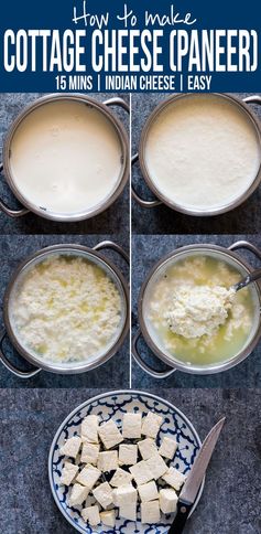 How To Make Homemade Paneer (Cottage Cheese In 15 Minutes
