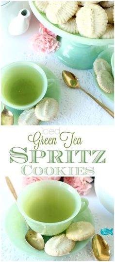 Iced Green Tea Spritz Cookies