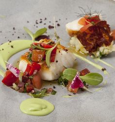 Icelandic cod, avocado and chorizo