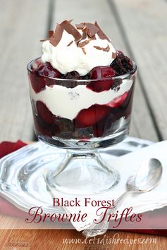 Individual Black Forest Brownie Trifles