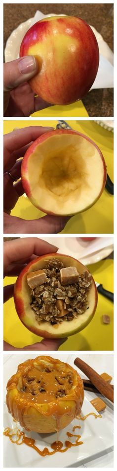 Inside out baked caramel apples