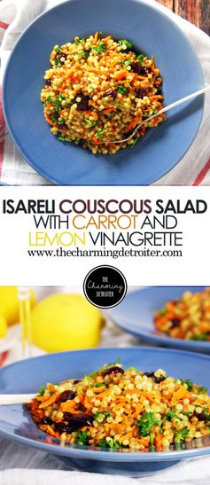 Israeli Couscous Salad with Carrot and Lemon Oregano Vinaigrette