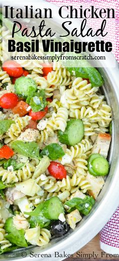 Italian Chicken Pasta Salad With Basil Vinaigrette