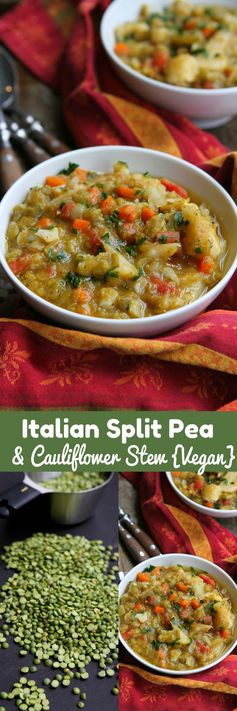 Italian Split Pea Stew Recipe with Cauliflower