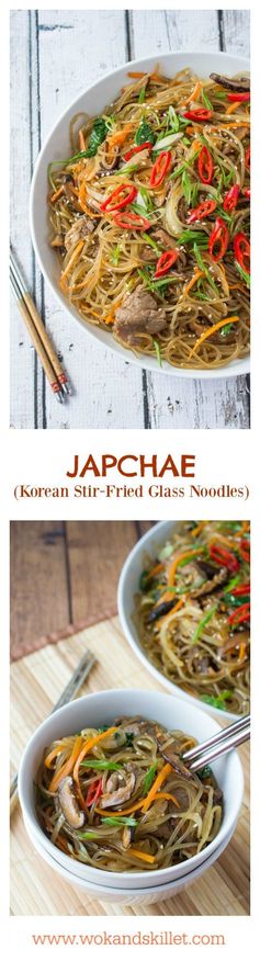 Japchae (Korean Stir-Fried Glass Noodles