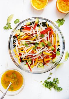 Jicama Kale Salad with Orange Lime Dressing