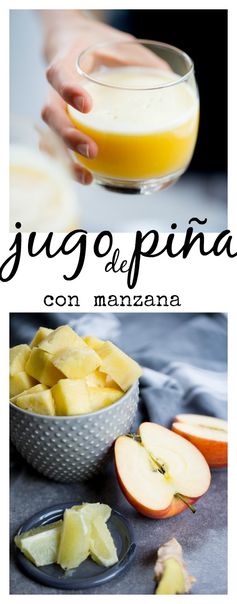 Jugo de piña, manzana y jengibre