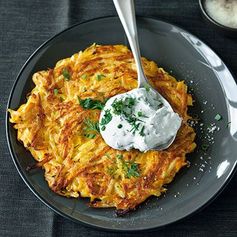 Kürbis-Rösti mit Kräuterquark