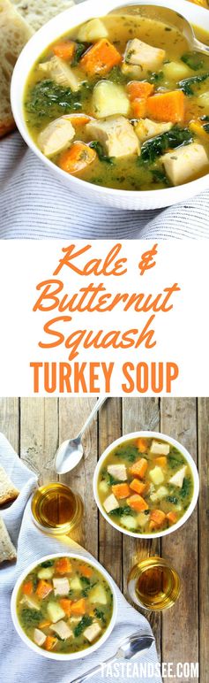 Kale and Butternut Squash Turkey Soup