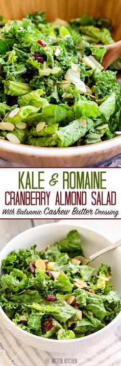 Kale and Romaine Cranberry Almond Salad