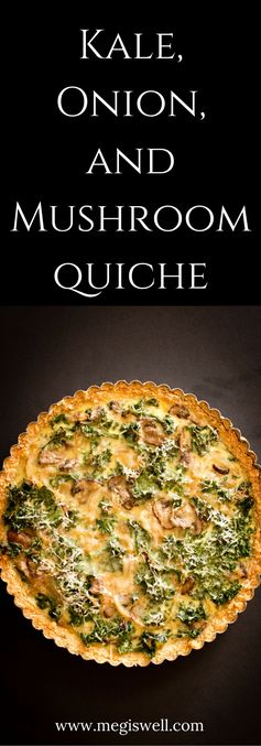 Kale, Onion, and Mushroom Quiche
